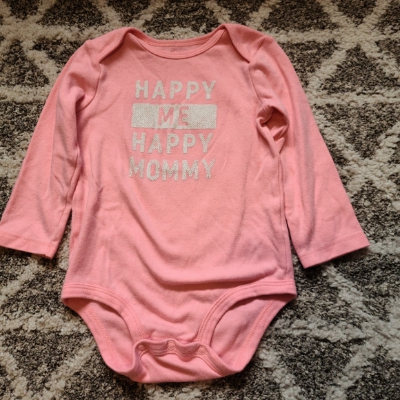 15 for $10 - Carter's Girls 24m "Happy Me Happy Mommy" Long Sleeve Onesie - Picture 1 of 2